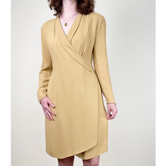 Vintage Giorgio Armani 80s 90s Blazer Dress Mini Midi Office Suit Old Money Luxe - Picture 4 of 9